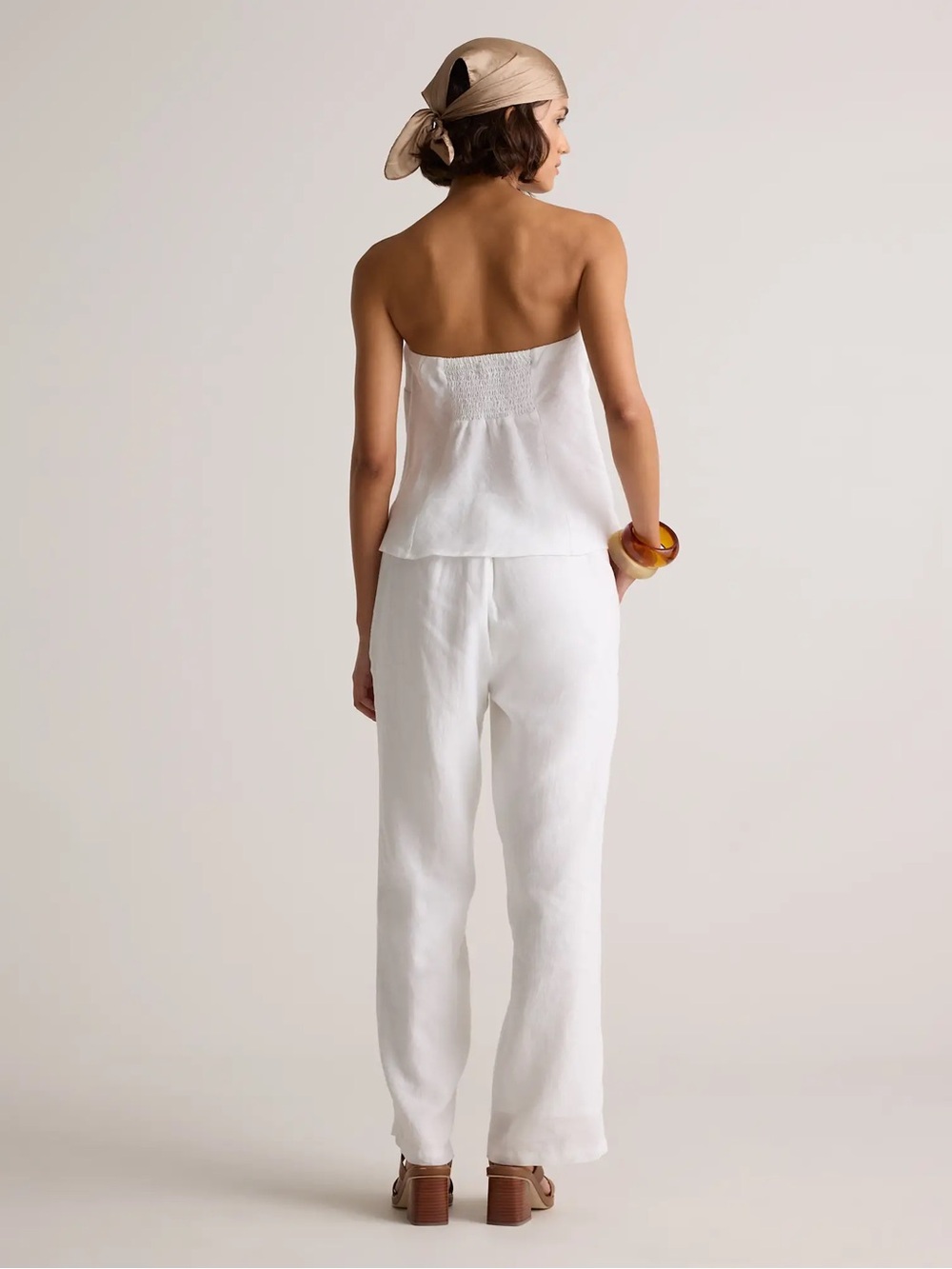 NWT QUINCE 100% European Linen Strapless Top Large White 8065 - Picture 3 of 11